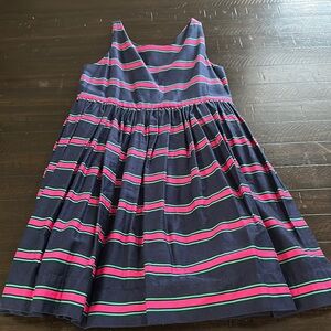 Striped Kids Dress in Navy and Pink